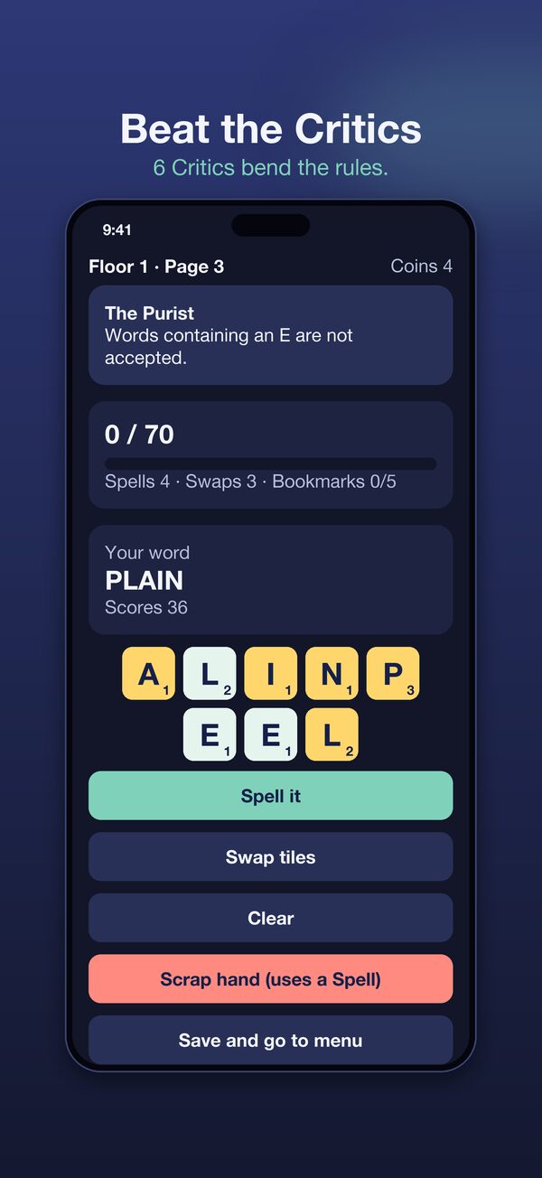 Mockup: a Critic changes the rules