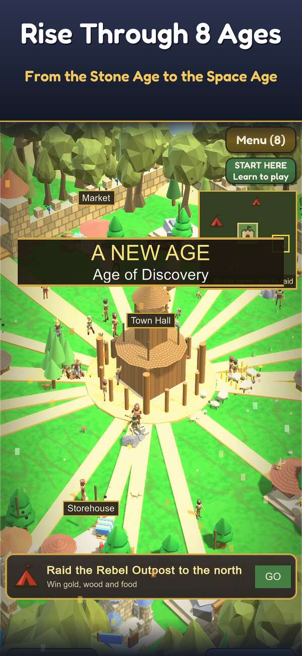 Rise through eight ages, from Stone to Space