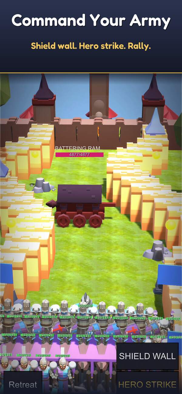 Command your army: Shield Wall, Hero Strike, Rally